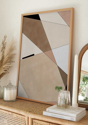Tablou înramat „Geometric Beige art” de Elena Ristova