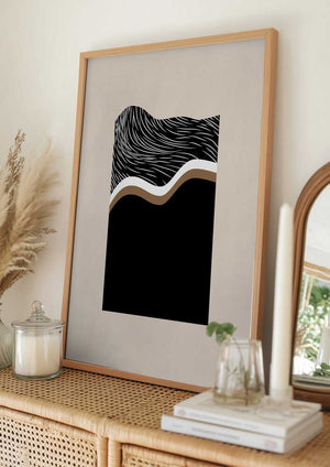 Tablou înramat „Monochrome Waves” de Elena Ristova
