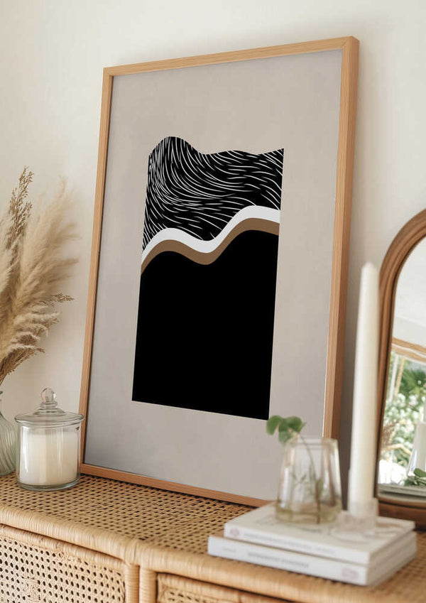 Tablou înramat „Monochrome Waves” de Elena Ristova