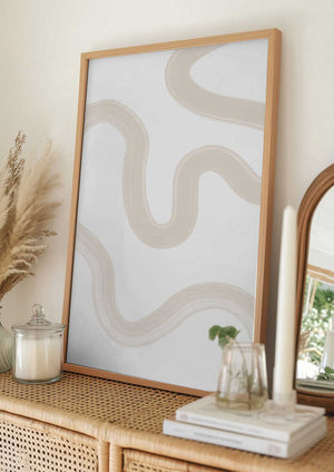 Tablou înramat „Beige Brush Stroke Poster” de Elena Ristova