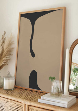 Tablou înramat „Graphic Beige Shapes Art” de Elena Ristova
