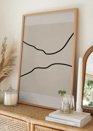 Tablou înramat „Soft Abstract Lines Art” de Elena Ristova