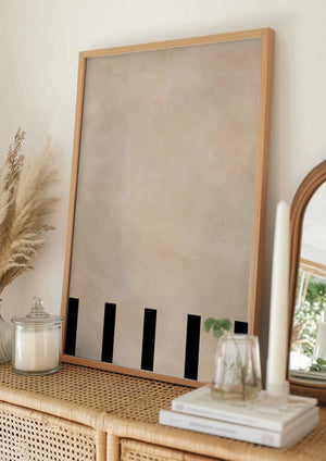 Tablou înramat „Beige Geometric Painting” de Elena Ristova