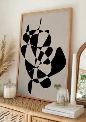 Tablou înramat „Abstract Black Shapes” de Elena Ristova