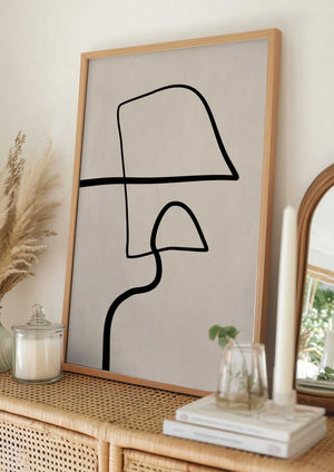 Tablou înramat „Single Black Line Artwork” de Elena Ristova