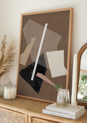 Tablou înramat „Brown Paper Cuts Painting” de Elena Ristova