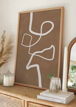 Tablou înramat „White Single Line Artwork” de Elena Ristova