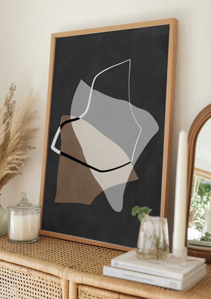 Tablou înramat „Organic Shapes in Earthy Tones” de Elena Ristova