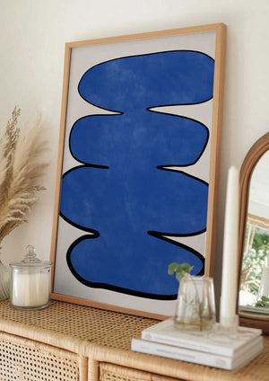 Tablou înramat „Blue Enigma Shape” de Elena Ristova
