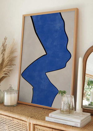 Tablou înramat „Bold Blue Contour” de Elena Ristova