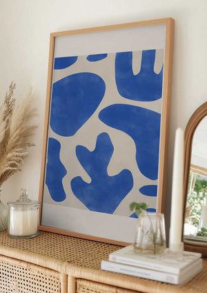 Tablou înramat „Blue Abstractions” de Elena Ristova