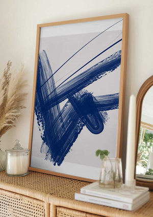 Tablou înramat „ Bold Blue Brushstrokes” de Elena Ristova
