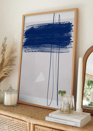 Tablou înramat „Bold Blue Brushstrokes” de Elena Ristova