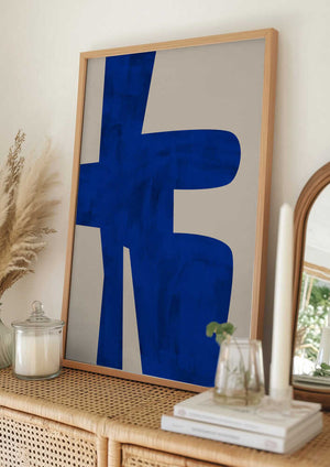 Tablou înramat „Blue Harmony Shape” de Elena Ristova