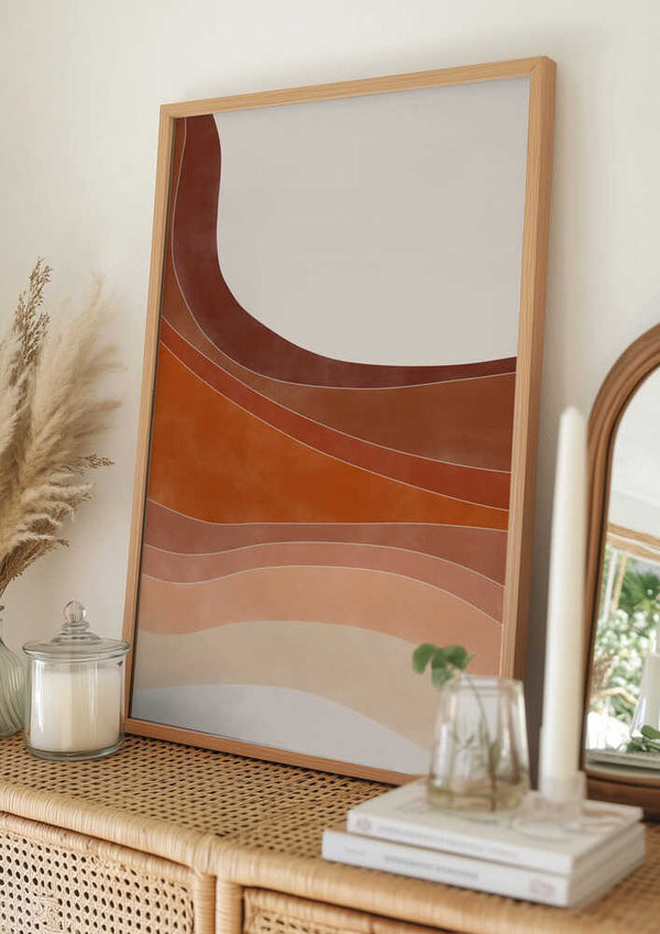 Tablou înramat „Layered Bands In Earthy Tones” de Elena Ristova