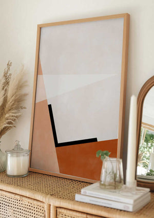 Tablou înramat „Abstract Geometric Art With Muted Tones” de Elena Ristova