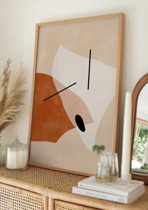 Tablou înramat „Geometric Shapes In Earthy Tones” de Elena Ristova