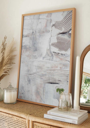 Tablou înramat „Textured Brushstrokes and Layered Neutral Tones” de uplusmestudio