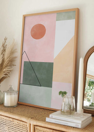 Tablou înramat „Pastel Tones With Minimalist Shapes” de Elena Ristova