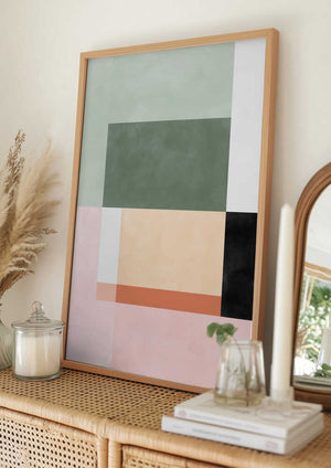 Tablou înramat „Abstract Composition With Geometric Shapes” de Elena Ristova