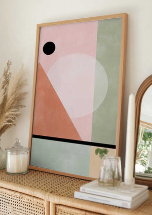 Tablou înramat „Geometric Shapes In Pastel Tones” de Elena Ristova