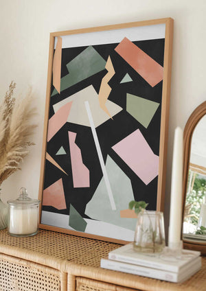 Tablou înramat „Geometric Shapes And Pastel Colors” de Elena Ristova