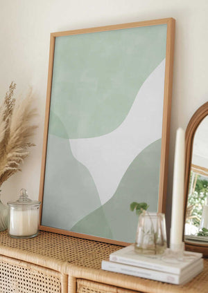 Tablou înramat „Soft Green Waves” de Elena Ristova