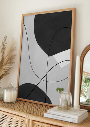 Tablou înramat „Monochrome Flow” de Elena Ristova