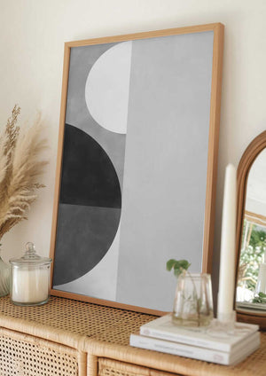 Tablou înramat „Geometric Shapes With A Monochromatic alette” de Elena Ristova