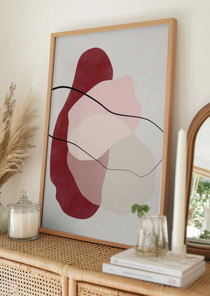 Tablou înramat „Crimson Flow” de Elena Ristova