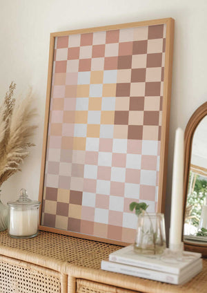 Tablou înramat „Checkerboard Harmony” de Elena Ristova