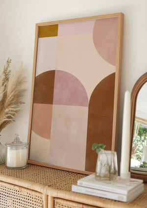 Tablou înramat „Earthy Geometrics” de Elena Ristova