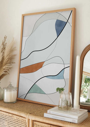 Tablou înramat „Fluid Shapes And Soft Color Blocks” de Elena Ristova