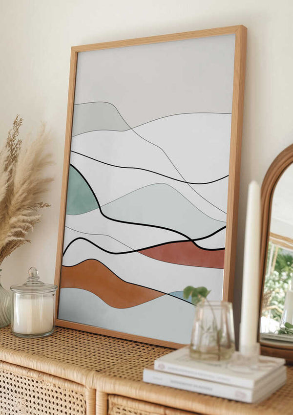 Tablou înramat „Flowing Horizons” de Elena Ristova