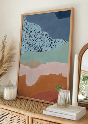 Tablou înramat „Colorful Flowing Shapes” de Elena Ristova