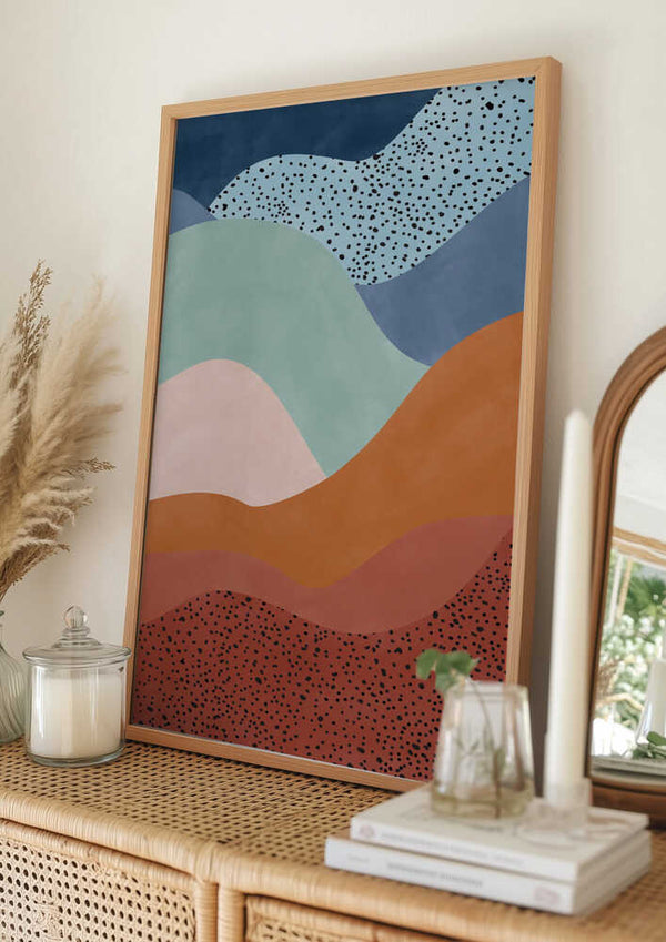 Tablou înramat „Colorful Wave Scape” de Elena Ristova