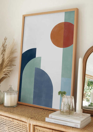 Tablou înramat „Geometric Shapes With A Minimalist Design” de Elena Ristova