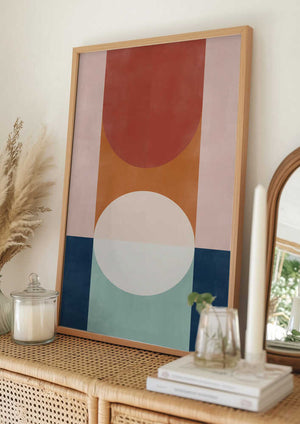 Tablou înramat „Abstract Design With Geometric Shapes” de Elena Ristova