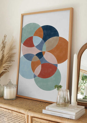 Tablou înramat „Colorful Overlapping Circles” de Elena Ristova