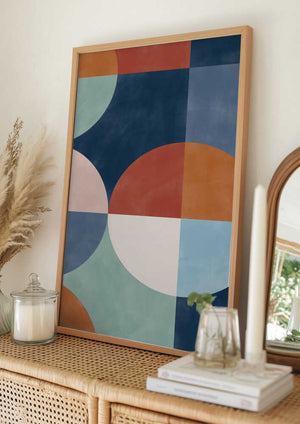 Tablou înramat „Geometric Shapes With Bold Circles” de Elena Ristova