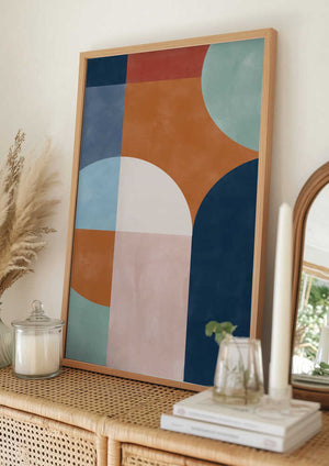 Tablou înramat „Geometric Shapes And Bold Colors” de Elena Ristova