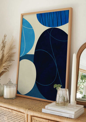 Tablou înramat „Shapes Play3 3blue” de Ana Rut Bre