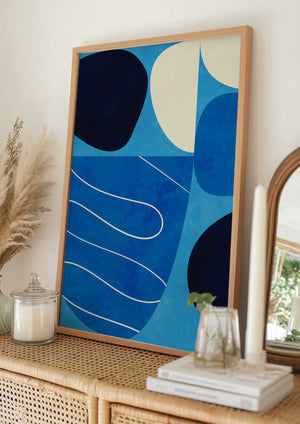 Tablou înramat „Shapes Play3 1blue” de Ana Rut Bre