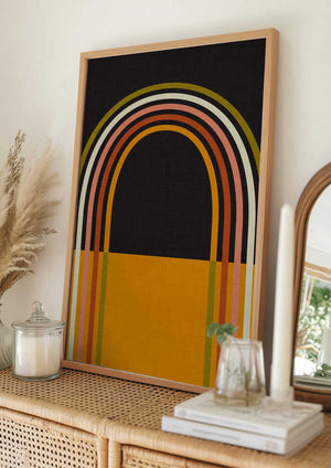 Tablou înramat „Geo Shapes Fall 21 Rainbow Arc” de Ana Rut Bre