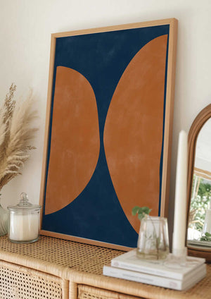 Tablou înramat „Bold Orange Geometric Shapes” de Elena Ristova