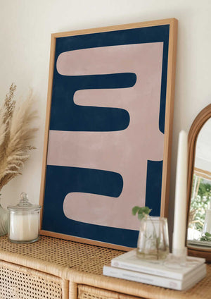 Tablou înramat „Pale Pink Organic Shape” de Elena Ristova