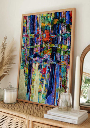 Tablou înramat „Colorful Cascade” de Dorothy Fagan