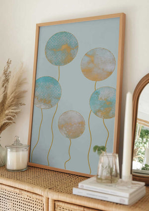 Tablou înramat „Watercolour Circles” de Bilge Paksoylu
