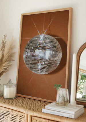 Tablou înramat „Orange Disco Ball” de Samantha Hearn