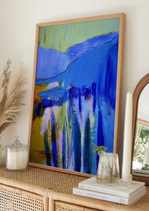 Tablou înramat „Blue Cascade Dreams” de Dorothy Fagan
